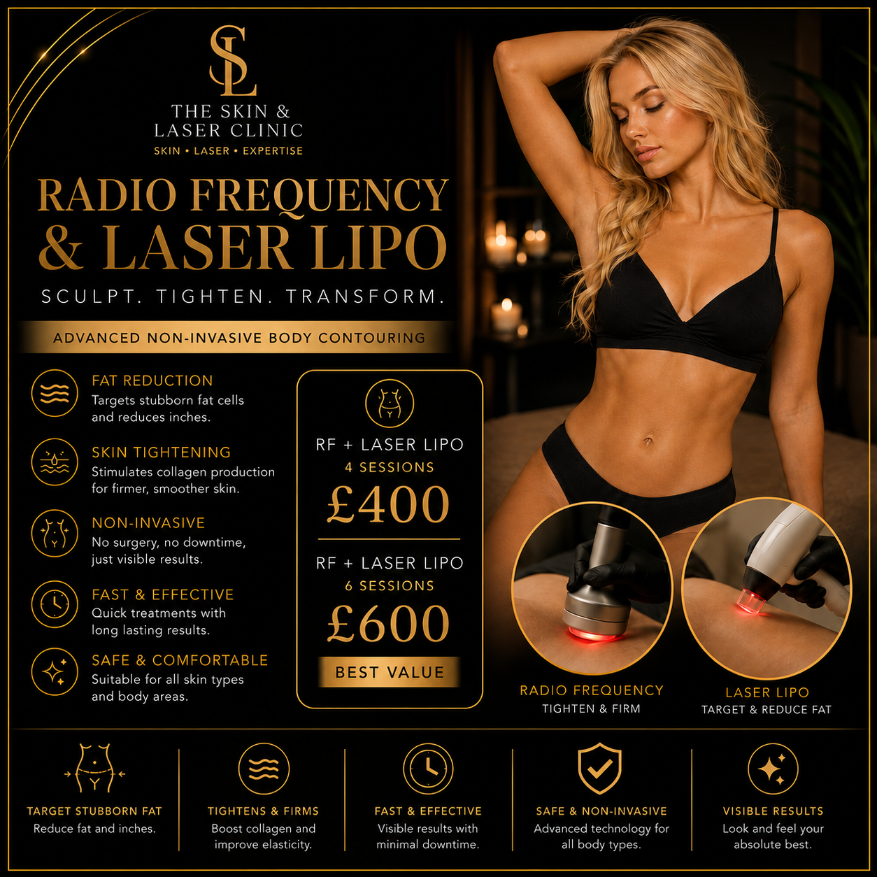 Radio Frequency and Laser Lipo offer